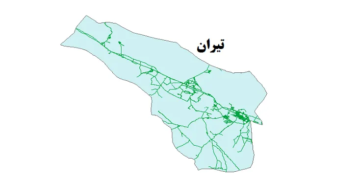 جدیدترین نقشه شیپ فایل راه های شهرستان تیران و کرون + PDF