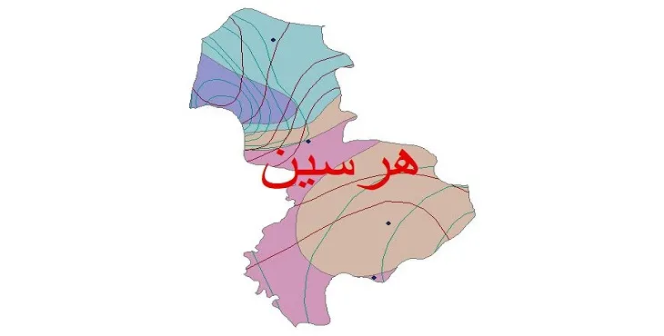 نقشه شیپ‌ فایل اقلیم‌شناسی شهرستان هرسین + 7 لایه اقلیمی