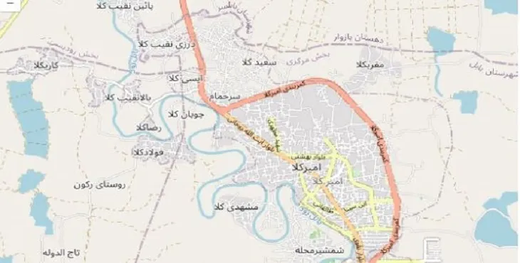 دانلود نقشه شهر امیرکلا + pdf با کیفیت بالا