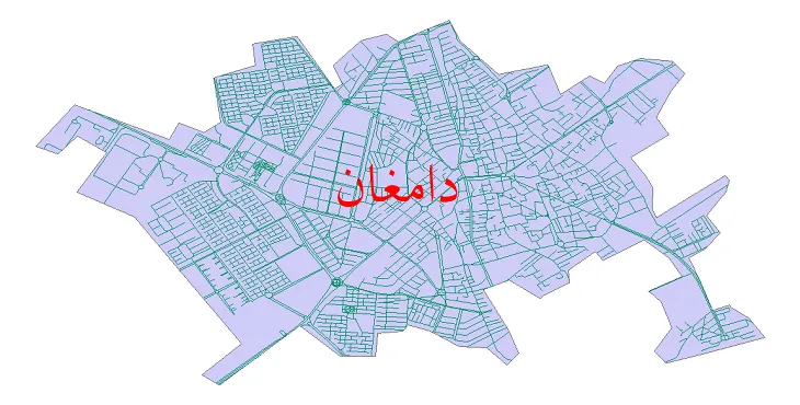 دانلود نقشه شیپ فایل شبکه معابر شهر دامغان
