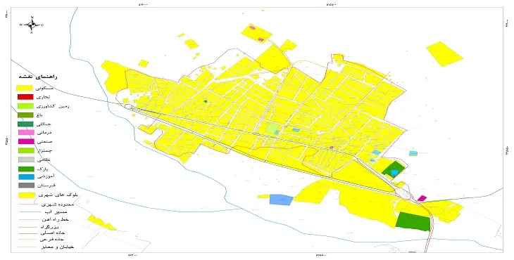 نقشه شیپ فایل (GIS) شهر باشت 1404 + عکس با کیفیت