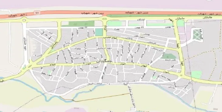 دانلود نقشه شهر چمگردان + pdf با کیفیت بالا