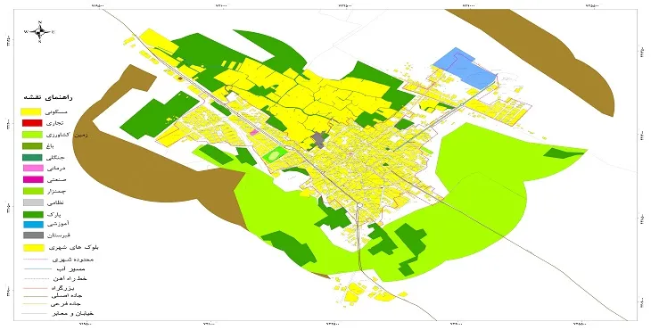 نقشه شیپ فایل (GIS) شهر ارسنجان 1404 + عکس با کیفیت