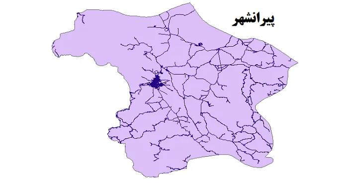 جدیدترین نقشه شیپ فایل راه های شهرستان پیرانشهر + PDF
