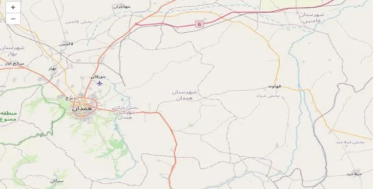دانلود نقشه شهرستان همدان + pdf با کیفیت بالا