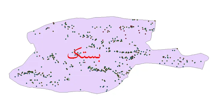 دانلود نقشه شیپ فایل جمعیت نقاط شهری و روستایی شهرستان بستک از سال 1335 تا 1395