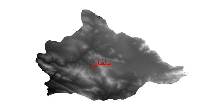 دانلود نقشه دم (DEM) شهرستان دلفان | دقت 30 متر