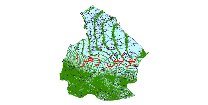 دانلود نقشه های شیپ فایل شهرستان بویین زهرا + کاملترین لایه GIS