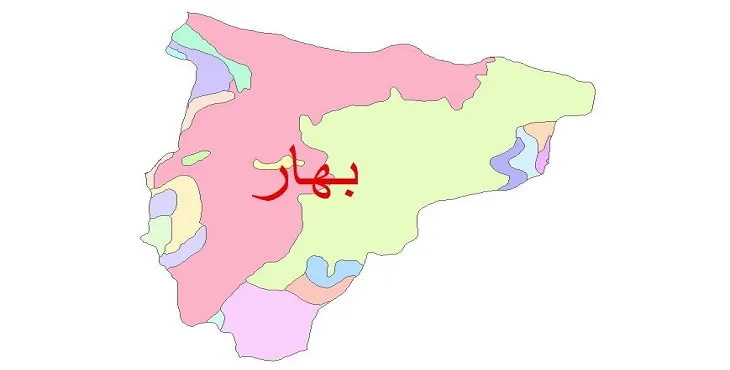 نقشه شیپ فایل (GIS) زمین‌ شناسی شهرستان بهار