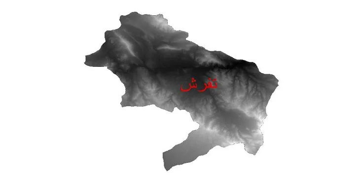 دانلود نقشه دم (DEM) شهرستان تفرش | دقت 30 متر