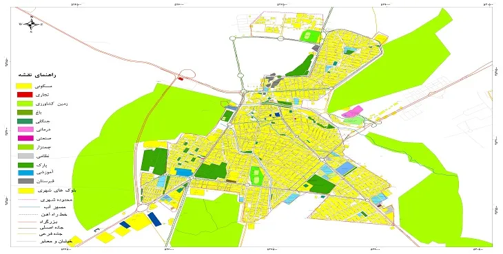 نقشه شیپ فایل (GIS) شهر بروجن 1404 + عکس با کیفیت