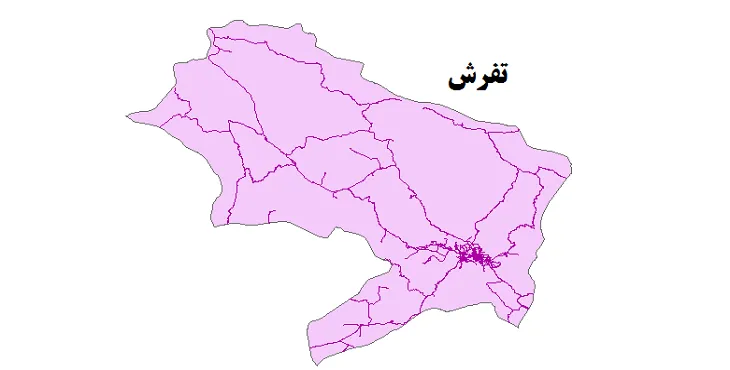 جدیدترین نقشه شیپ فایل راه های شهرستان تفرش + PDF