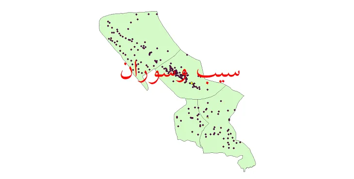 دانلود نقشه شیپ فایل (GIS) تقسیمات سیاسی شهرستان سیب و سوران سال 1400