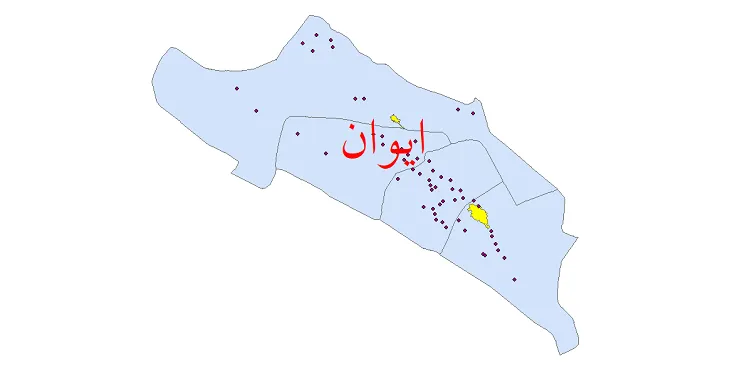 دانلود نقشه شیپ فایل (GIS) تقسیمات سیاسی شهرستان ایوان سال 1400