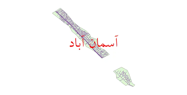 دانلود نقشه شیپ فایل شبکه معابر شهر آسمان آباد