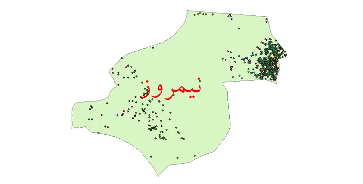دانلود نقشه شیپ فایل جمعیت نقاط شهری و روستایی شهرستان نیمروز از سال 1335 تا 1395