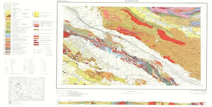 نقشه زمین‌ شناسی محدوده شهری زنجان + تصویر با کیفیت بالا