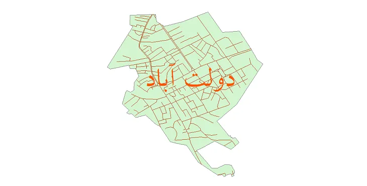 دانلود نقشه شیپ فایل شبکه معابر شهر دولت آباد زاوه
