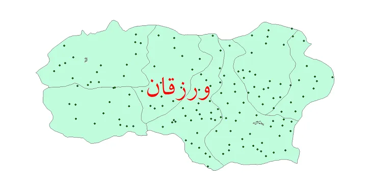 جدیدترین نقشه شیپ فایل (GIS) تقسیمات سیاسی شهرستان ورزقان