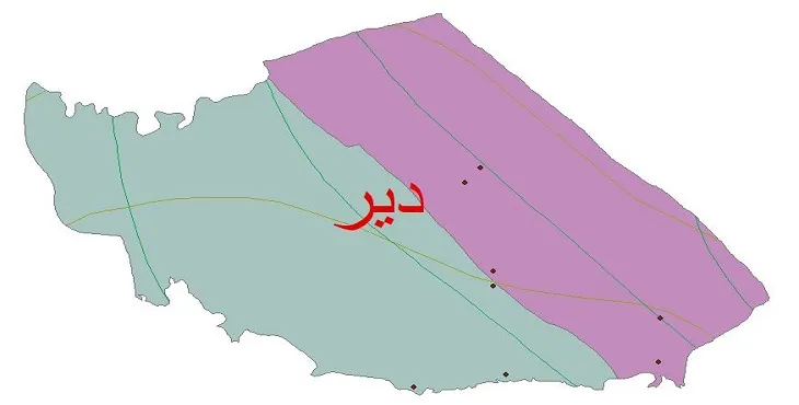 نقشه شیپ‌ فایل اقلیم‌شناسی شهرستان دیر + 7 لایه اقلیمی