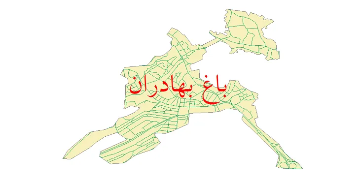 دانلود نقشه شیپ فایل شبکه معابر شهر باغ بهادران
