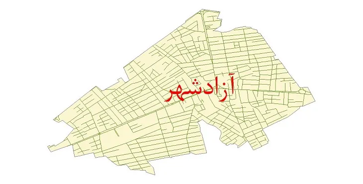 دانلود نقشه شیپ فایل شبکه معابر شهر آزادشهر