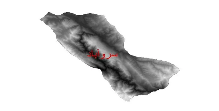 دانلود نقشه دم (DEM) شهرستان سروآباد | دقت 30 متر