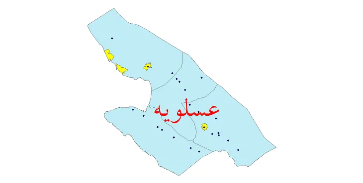 دانلود نقشه شیپ فایل (GIS) تقسیمات سیاسی شهرستان عسلویه سال 1400