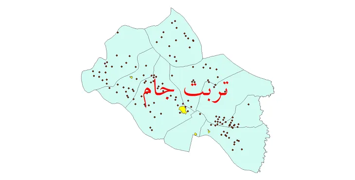 دانلود نقشه شیپ فایل (GIS) تقسیمات سیاسی شهرستان تربت جام سال 1400