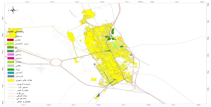 نقشه شیپ فایل (GIS) شهر ماهان 1404 + عکس با کیفیت