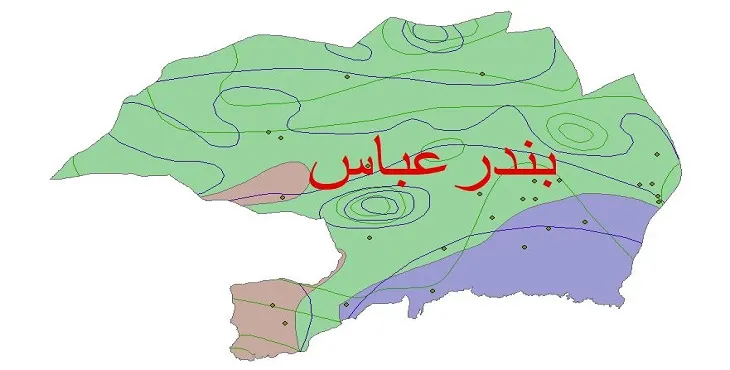 نقشه شیپ‌ فایل اقلیم‌شناسی شهرستان بندرعباس + 7 لایه اقلیمی