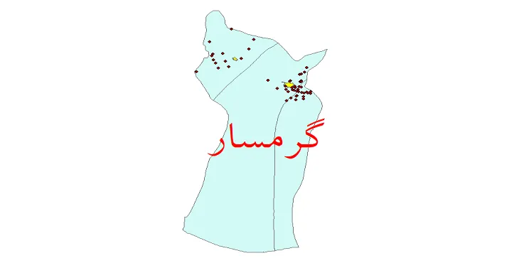 دانلود نقشه شیپ فایل (GIS) تقسیمات سیاسی شهرستان گرمسار سال 1400