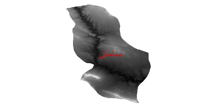 دانلود نقشه دم (DEM) شهرستان سامان | دقت 30 متر