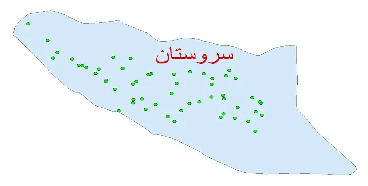 دانلود نقشه شیپ فایل کیفیت آب چاه های شهرستان سروستان