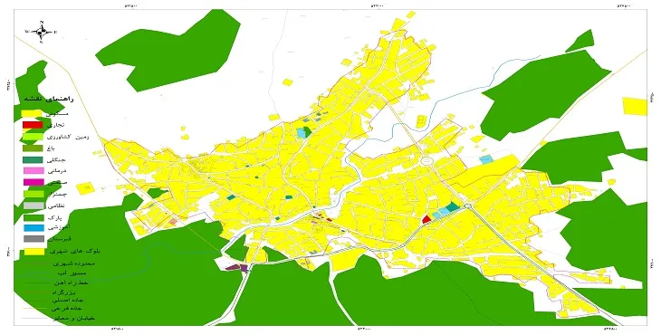 نقشه شیپ فایل (GIS) شهر وحدتیه 1404 + عکس با کیفیت