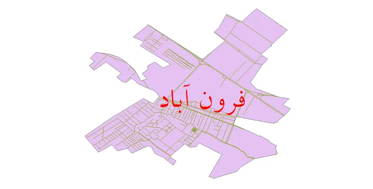 دانلود نقشه شیپ فایل شبکه معابر شهر فرون آباد