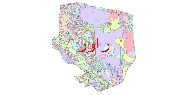نقشه شیپ فایل (GIS) زمین‌ شناسی شهرستان راور