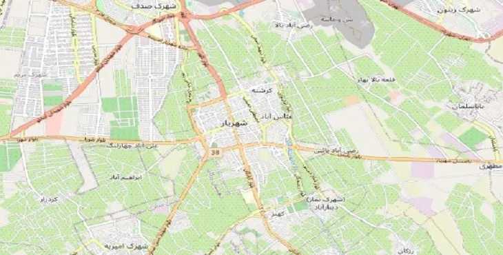 دانلود نقشه شهر شهریار + pdf با کیفیت بالا