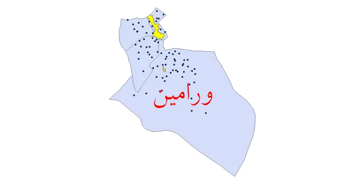 دانلود نقشه شیپ فایل (GIS) تقسیمات سیاسی شهرستان ورامین سال 1400