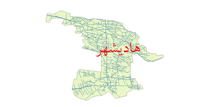دانلود نقشه شیپ فایل شبکه معابر شهر هادیشهر آذربایجان شرقی