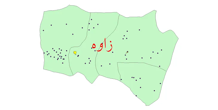 دانلود نقشه شیپ فایل (GIS) تقسیمات سیاسی شهرستان زاوه سال 1400