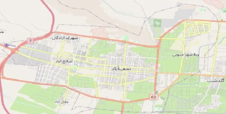 دانلود نقشه شهر نجف آباد + pdf با کیفیت بالا