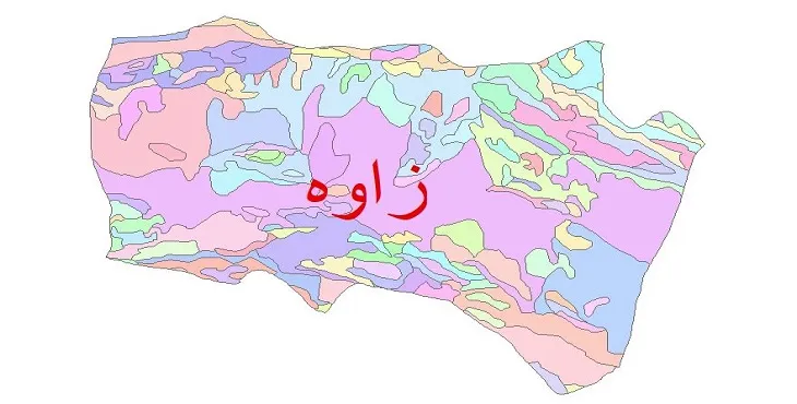 نقشه شیپ فایل (GIS) زمین‌ شناسی شهرستان زاوه