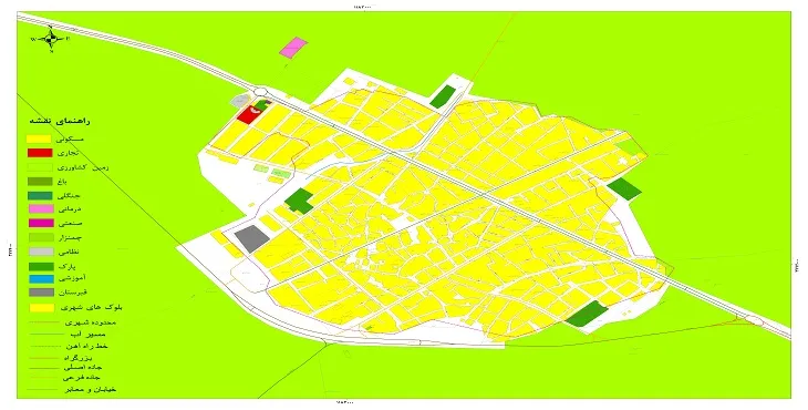نقشه شیپ فایل (GIS) شهر آیسک 1404 + عکس با کیفیت