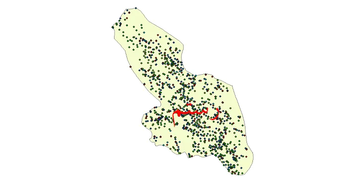دانلود نقشه شیپ فایل جمعیت نقاط شهری و روستایی شهرستان رستم از سال 1335 تا 1395