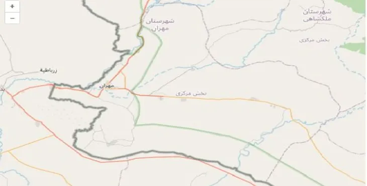 دانلود نقشه شهرستان مهران + pdf با کیفیت بالا