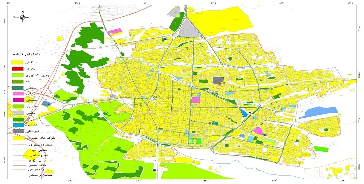 نقشه شیپ فایل (GIS) شهر برازجان 1404 + عکس با کیفیت