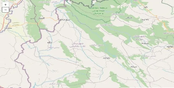 دانلود نقشه شهرستان ثلاث باباجانی + pdf با کیفیت بالا