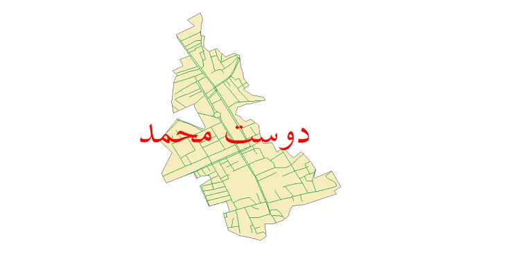دانلود نقشه شیپ فایل شبکه معابر شهر دوست محمد