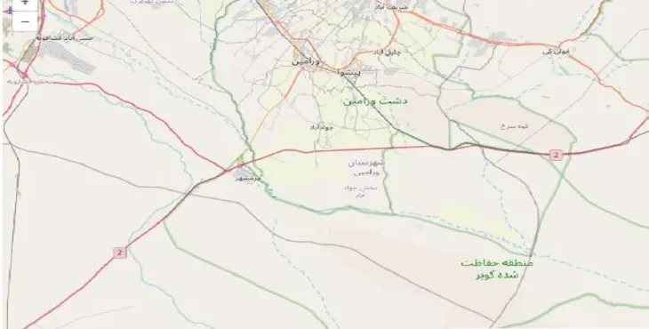 دانلود نقشه شهرستان ورامین + pdf با کیفیت بالا